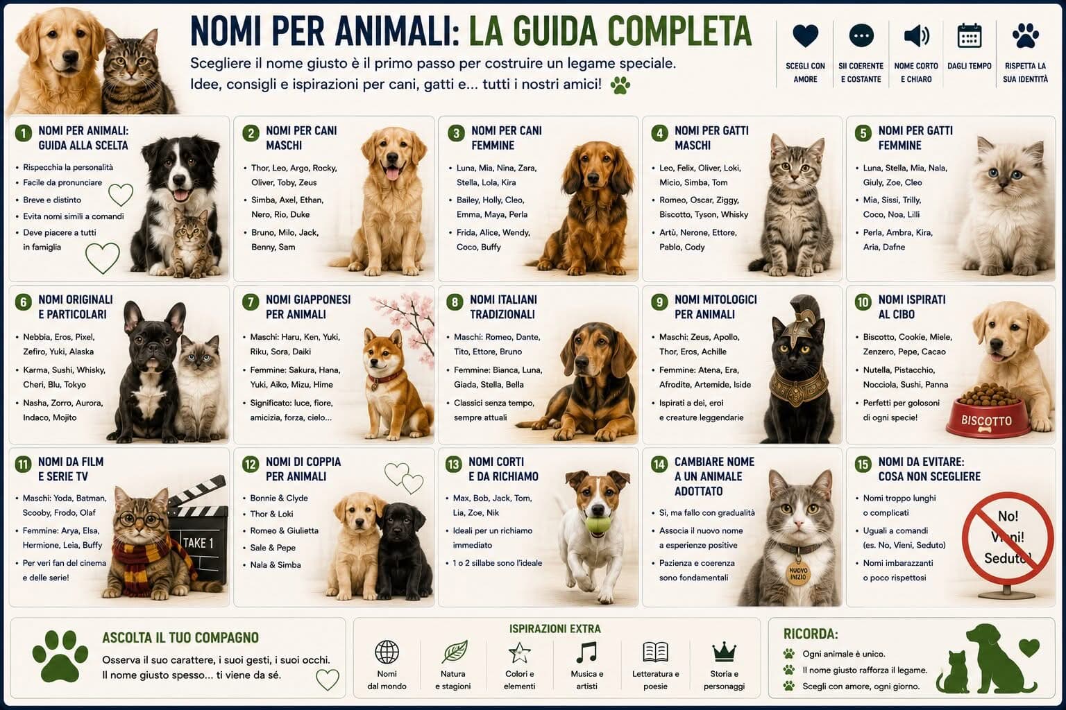 Il Nome Giusto per il Tuo Animale: Guida e Mille Idee